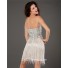 Sexy Sheath Sweetheart Short/Mini Silver Sequins Fringe Cocktail Dress