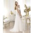 Sexy Sheath V Neck Sheer Straps Tulle Wedding Dress With Lace Applique