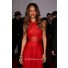 Sexy Sheer Red Chiffon Rihanna Grammys 2013 Red Carpet Celebrity Dress