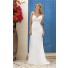 Sexy Summer Sweetheart Backless Chiffon Ruched Wedding Dress With Ruffles Straps