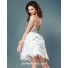 Sexy Sweetheart Short White Feather Beaded Sweet Sixteen Cocktail Party Dress