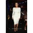 Sexy Tight Backless Short White Stretch Jersey Kim Kardashian Dress With Sleeve