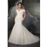 Sexy Trumpet Off The Shoulder Tulle Lace Beaded Plus Size Wedding Dress