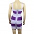 Sexy V Neck Short Mini Purple Silver Striped Bandage Bodycon Evening Dress With Straps