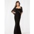 Sexy mermaid sweetheart floor length black chiffon mother of the bride dress with jacket