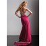 Sexy one shoulder red silk high low prom dress with beading