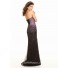 Sexy sweetheart long black beaded chiffon prom dress with slit