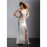 Sexy sweetheart see throgh long white forever unique prom dress with beading and slit