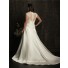 Sexy v neck backless court train lace plus size wedding dress with beading and buttons back