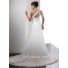 Sheath Asymmetric One Shoulder Summer Beach Chiffon Wedding Dress With Straps Beading Pleat