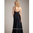 Sheath/Column asymmetrical one shoulder long navy blue chiffon bridesmaid dress