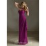 Sheath Sweetheart Detachable Cap Sleeves Long Purple Chiffon Bridesmaid Dress Open Back