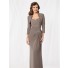 Sheath sweetheart floor length grey chiffon formal mother of the bride dress with jacket