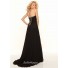 Sheath sweetheart long black chiffon prom dress with beading