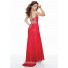 Sheath sweetheart long red lace prom dress with unique beading