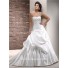 Simple A Line One Shoulder Ruched Taffeta Wedding Dress With Detachable Strap