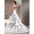 Simple A Line One Shoulder Ruched Taffeta Wedding Dress With Detachable Strap