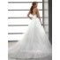 Simple A Line/Princess Asymmetrical Beading Crystals Tulle Wedding Dress With Low Back