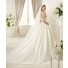 Simple A Line Strapless Ivory Satin Beaded Pearl Wedding Dress With Pockets