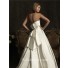 Simple A Line Sweetheart Satin Ruched Wedding Dress With Bow Buttons