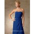 Simple A line long royal blue chiffon mother of the bride dress with jacket