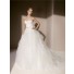 Simple Ball Gown Strapless Sweetheart Layered Tulle Wedding Dress With Flowers Beaded Belt