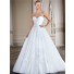 Simple Ball Gown Strapless Sweetheart Tulle Lace Wedding Dress With Beading Belt