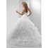 Simple Ball Gown Sweetheart Puffy Organza Wedding Dress With Ruffles Crystal Beading Pleat