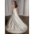Simple Fitted Mermaid Sweetheart Ruched Satin Wedding Dress Lace Up Back