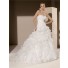 Simple Romantic Ball Gown Strapless Sweetheart Organza Ruffle Corset Wedding Dress