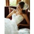 Slim A Line Strapless Sweetheart Corset Back Ivory Lace Satin Ruched Wedding Dress