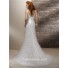 Slim A Line V Neck Lace Beaded Wedding Dress With Bow Corset Back