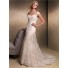 Slim A line Sweetheart Champagne Colored Lace Wedding Dress With Detachable Straps