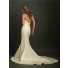 Slim Fitted Mermaid Sweetheart Ivory Taffeta Lace Wedding Dress With V Back