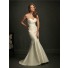 Slim Fitted Mermaid Sweetheart Ivory Taffeta Lace Wedding Dress With V Back