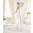 Slim Fitting Mermaid Strapless Feather Neckline Lace Wedding Dress With Crystal