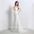 Slim Mermaid Strapless Corset Wedding Dress With Lace Appliques