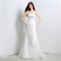 Slim Mermaid Strapless Corset Wedding Dress With Lace Appliques