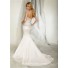 Slim Mermaid Sweetheart Satin Embroidered Wedding Dress With Crystal Buttons