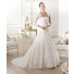Strapless Empire Waist Maternity Beaded Lace Wedding Dress With Long Sleeve Jacket
