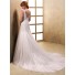Stunning A Line Deep V Neck Sequined Beaded Tulle Wedding Dress With Train