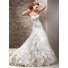 Stunning A Line Sweetheart Layered Ivory Organza Wedding Dress With Crystal