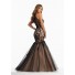 Stunning Mermaid High Neck Black Tulle Embroidery Prom Dress