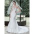 Stunning Mermaid Strapless Vintage Lace Crystal Beaded Corset Wedding Dress