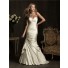 Stunning Mermaid Sweetheart Ivory Cream Satin Ruched Wedding Dress Corset Back