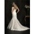 Stunning Mermaid Sweetheart Slim Fitted Ivory Lace Wedding Dress With Buttons