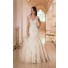 Stunning Mermaid V Neck Low Back Gold Lace Beaded Sparkly Wedding Dress