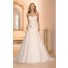 Stunning Princess A Line Sweetheart Ruched Tulle Crystal Wedding Dress Corset Back