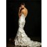 Stunning Slim Fitted Mermaid Strapless Ivory Satin Wedding Dress With Train