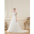 Traditional A Line Strapless Tulle Lace Beaded Wedding Dress Short Sleeve Jacket